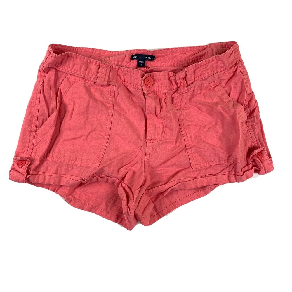 Gap Aubrey Shorts Coral Size‎ 12 Linen Blend
